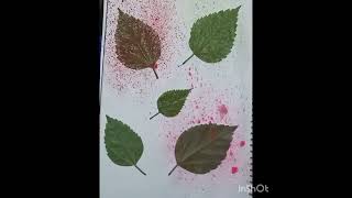 Leaf art 🥰 leafart drawing spraypainting spray toothpaste viral shorts [upl. by Marcelle]