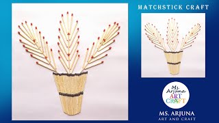 How to make Flower vase with Matchsticks  Easy Matchstick Art and Craft  Recycling Art and Craft [upl. by Nordek339]