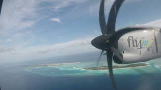 Beautiful take off and landing Maamigili Island to Male VP609 Flymee Villa Air ATR 72 [upl. by Duong]