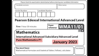 Edexcel IAL Maths  P1  January 2023 [upl. by Yoshio194]