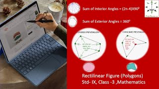 Rectilinear FiguresPolygon Std9Maths [upl. by Ahsitil986]