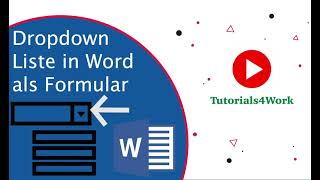 Word Dropdown Liste in Word erstellen  Auswahlliste einfügen für Formular [upl. by Nnyla]