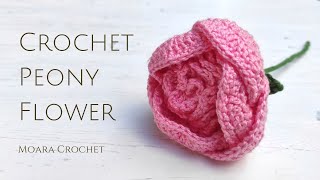 Crochet Peony Flower Pattern  Moara Crochet [upl. by Lebanna]