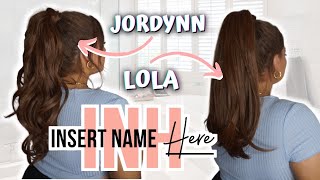 INSERT NAME HERE INH HAIR PONYTAIL REVIEW  LOLA amp JORDYNN  APPLICATION REMOVAL amp WEAR [upl. by Blanch]