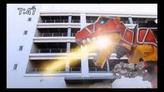 Red Ranger Morph Power Rangers Dino Charge Vs Zyuden Sentai Kyoryuger [upl. by Tenney]