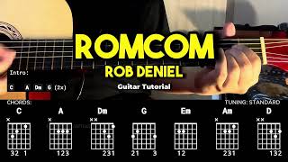 RomCom  Rob Deniel  Easy Guitar Chords Tutorial For Beginners CHORDS amp LYRICS guitarlessons [upl. by Mena]