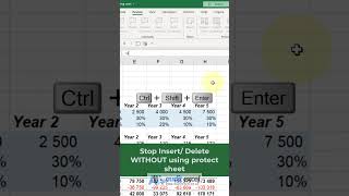 Stop row or column insert delete WITHOUT using Protect Sheets [upl. by Salman]