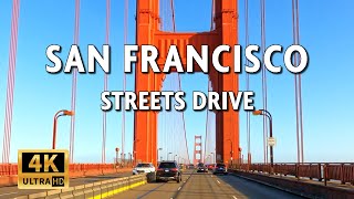 San Francisco Streets California USA  Driving Video With Live Street Sound  4k [upl. by Lawton]