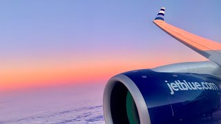 Beautiful Sunrise Landing — New York JFK – Airbus A220300 – JetBlue Airways [upl. by Ellehsim]