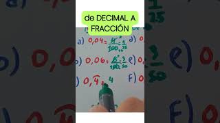 de DECIMAL A FRACCIÓN [upl. by Wenoa]