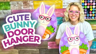 Cute 3D Glasses Bunny Door Hanger Tutorial  Paint With Me [upl. by Renick852]