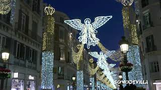 ALUMBRADO DE NAVIDAD POR VERDIALES EN CALLE LARIOS  MÁLAGA 2023 4K [upl. by Alyakem]