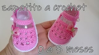 zapatos tejidos a crochet para bebe  modelo kenia baby shoes [upl. by Acirretahs]