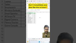 Dont Consolidate in Excel‼️Instead Use Pivot Table exceltips exceltricks exceltutorial shorts [upl. by Digdirb]