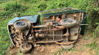 The truck lost its brakes and fell into the field The journey of rescue and repair [upl. by Aenahs]