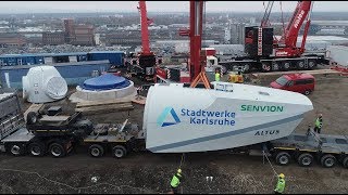 Neues Windrad Repowering auf dem Karlsruher Energieberg [upl. by Newlin]