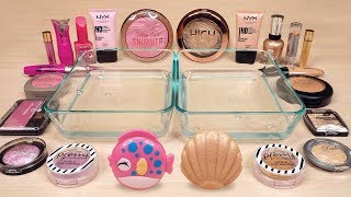 PINK vs BEIGE  Slime Coloring and Mixing with Makeup  ASMR Satisfying Slime Video 63 [upl. by Nivrehs772]