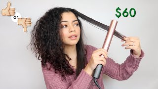 TESTING THE KIPOZI V7 STRAIGHTENER ON CURLY HAIR  HONEST OPINION [upl. by Vonnie]