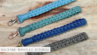 Easy Macrame Wristlet Keychain  Slowed Down Beginner Friendly Tutorial [upl. by Nahta]