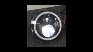 G05001003 Land Rover Defender LED Full Halo Headlights Demonstration [upl. by Ahsino]