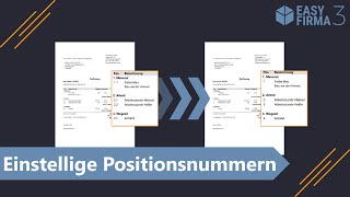 Einstellige Positionsnummern mit EasyFirma 3 [upl. by Hyacintha]