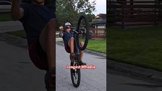 longest WHEELIE on Santa Cruz Tall Boy mtb mountainbike santacruz wheelie [upl. by Yrrej774]