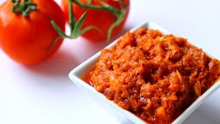 Recipe  Tomato Kismis Chutney Tomato Raisins Pickle Recipe With English Subtitles [upl. by Settera]