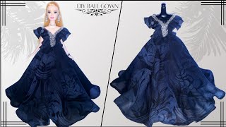 The making of a gorgeous ball gown with easy steps  DIY ball gown for dolls [upl. by Crotty]