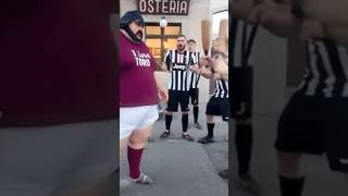 OSTERIA GRANATA  Rissa tra tifosi  4 juventini vs 1 granata [upl. by Hedve782]