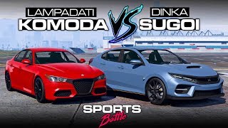 GTA Online  Dinka Sugoi VS Lampadati Komoda Sports Battle  Drag Race amp Circuit [upl. by Athalie403]