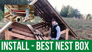 Best Nest Box Installed Into Mobile Chicken Coop [upl. by Zeus]