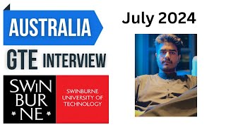 Swinburne University GTE Interview GST  GST Australia 2024  Masters in Australia [upl. by Arteid]