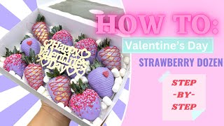 Valentines Day Chocolate Covered Strawberries  step by step tutorial [upl. by Nnyleimaj]