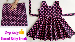 Very Easy Full Flared Umbrella Cut Baby Frock Cutting and stitching [upl. by Grace]