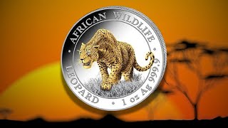 African Wildlife Leopard 2023 Gilded Silver Coin [upl. by Charline]