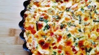 Rezept Quiche mit Frühlingszwiebeln und Lachs  einfach schnell amp lecker  Mürbeteig [upl. by Euqinim652]