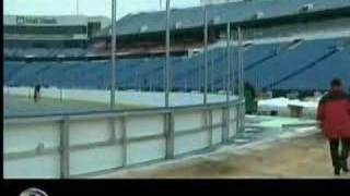 Constructing the Rink for the 2008 NHL Winter Classic game [upl. by Oeramed]