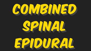 Combined spinal epidural anesthesia technique [upl. by Nats]