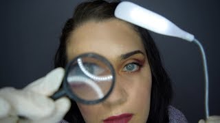 ASMR Skin Testing Exam  Gloves Lights Soft Speaking Face Touching [upl. by Akeenat]