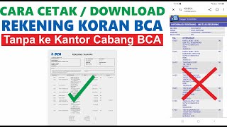 Cara Download dan Cetak Mutasi Rekening Koran BCA Via Internet Banking KlikBCA [upl. by Ennylcaj408]