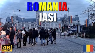 Iasi Romania  December 1 2024  4K UHD Winter Walk Tour [upl. by Madriene]