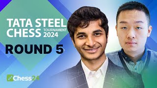 Watch Anish v Pragg Alireza Nodirbek Wei Yi amp Ian Hunt For The Lead  Tata Steel 2024 Rd 5 [upl. by Eisaj]