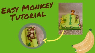 Easy fondant sugarpaste Monkey cake topper tutorial [upl. by Amadas860]