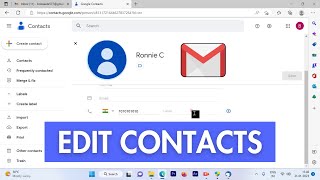 How to Change Gmail Contact Number Name and Details  Edit Gmail Contacts [upl. by Consalve752]