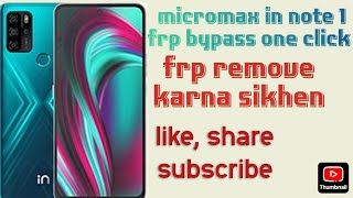 Micromax in note 1 frp bypass one click by unlock tool [upl. by Kosaka]