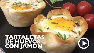 Receta de Tartaletas de huevo jamón y queso  Divina Cocina [upl. by Stavro]