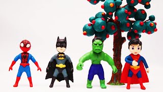 Spiderman Batman Superman und Hulk spielen Versteck und tanzen  StopMotionKnetfigurenVideos [upl. by Eimaral]