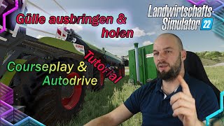 LS22 Gülle ausbringen und holen CourseplayAutodrive Tutorial [upl. by Vanhomrigh]