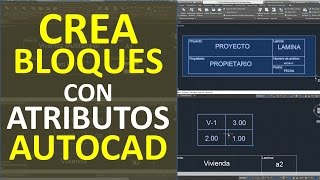 Crear Bloques con Atributos en AutoCAD Ej Membrete y Cuadro de Vanos [upl. by Fermin]