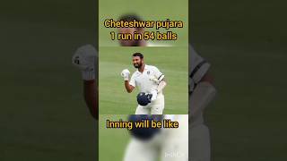 Cheteshwar Pujara 54 balls 1 run shorts cricket cheteshwarpujara youtubeshorts [upl. by Modnarb]